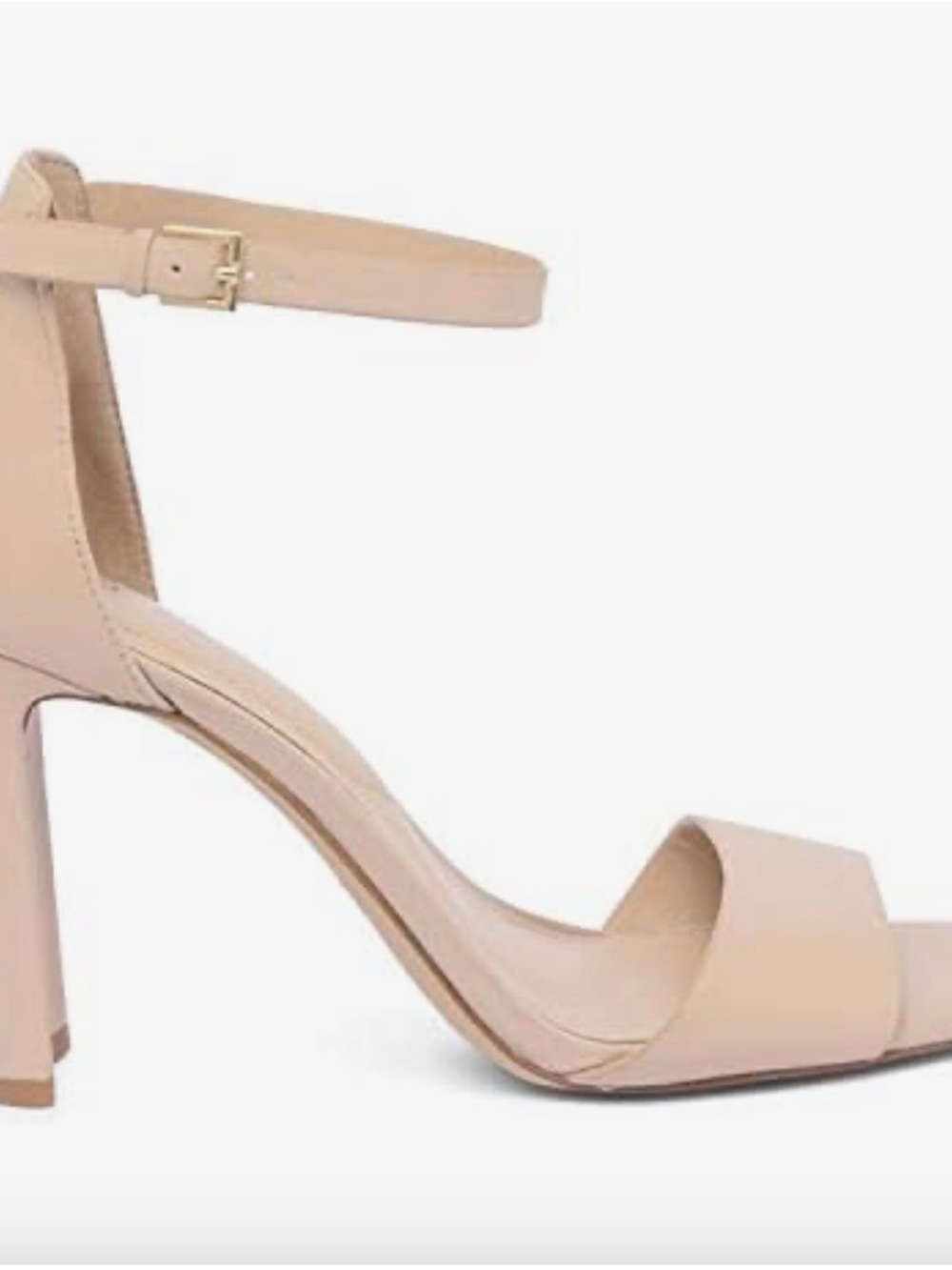 Aldo Blush Nude Ankle-Strap Block Heel Sandals